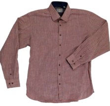 Enzone Men&#39;s Size XL Pink Long Sleeve Button Dress/ Business Carrier Shirt - $11.39