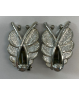 Vintage Sarah Coventry Clip on 1 in Long Earrings Silver Art Deco Style - €17,06 EUR