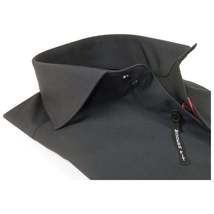 Men Shirt AXXESS Turkey Egyptian Cotton High Collar French Cuffs 224-05 Black image 3