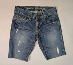 American Eagle Men&#39;s Low Rise Boot Thick Stitch Distressed Cut Off Short... - $22.27