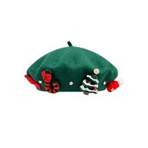 Winter French Beret Hat Women Solid Color Classic Beanie Winter Cap Strawberry B - £20.53 GBP