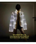Creative Handmade Starry Sky Long-Sleeved Genuine White Duck Down Jacket... - €283,97 EUR