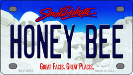 Honey Bee South Dakota Novelty Mini Metal License Plate Tag - £11.76 GBP