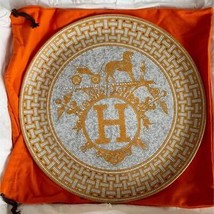 Hermes Mosaique au 24 Pastel Placa 32CM Dorado Porcelana Cena - £562.22 GBP