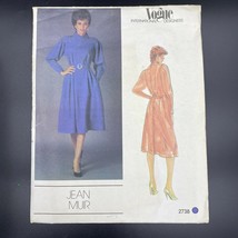 Vtg 1980s Vogue International Designers Sewing Pattern 2738 Jean Muir Dress PT - $10.49