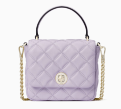 Kate Spade Evelyn natalia quilted square Leather Crossbody Bag ~NWT~ Lilac Frost - $126.72