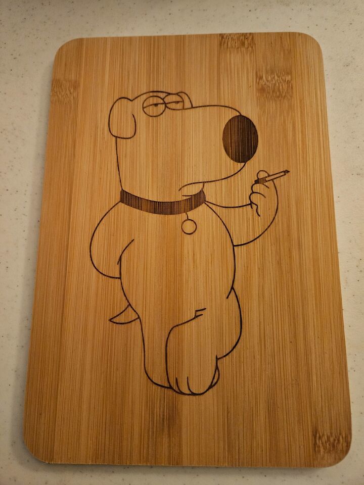 Family Guy Brian Laser Engraved Cutting Board - $5.45
