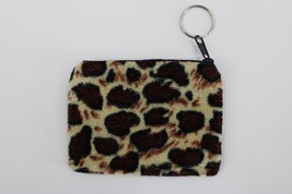 Kids Fabric Coin Purse with Keychain Ring Leopard Print Design Animal Fashion - £1.57 GBP