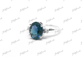 London Blue Topaz Solitaire Ring 7x9 mm Oval London Topaz Band 2.50 Ct TopazRing - £53.65 GBP