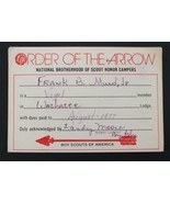 1977 Wazhazee Vigil Order Arrow OA WWW BSA Boy Scout America Member Card - $164.91 MXN