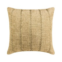 Gold Beige Jute, Textured Jute Linen 16&quot;x16&quot; Pillow Cover, Chain Reaction Gold - £32.03 GBP+