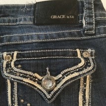 Size 29 (31 x 35) Grace in LA ~ Bling/Decorated ~ Flap Pockets ~ Women&#39;s Jeans! - £34.57 GBP