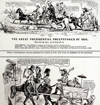 Two Presidential Political Cartoons 1928 Print General John Fremont DWV3A - $24.99