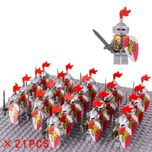 Kingdom Castle Red Lion Knights Sword Infantry Army Set A 21 Minifigures... - $25.78