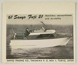 1961 Magazine Photo Sanyo Fuji 21 Cabin Cruiser Boats Takanawa Tokyo,Japan - $9.28