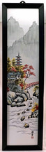 Hand Painted JAPANESE Tile Art Wall Decor 4 Pieces 1 Picture Landscape &amp;... - £79.82 GBP