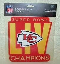 NFL Kansas City Chiefs Super Bowl LIV Champions 8&quot; x 8&quot; Prefect Cut Decal Logo - £10.20 GBP