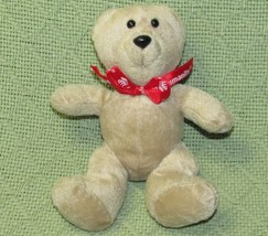 Habitat For Humanity Teddy Bear Mini Plush 6" Stuffed Animal Red Logo Ribbon - $10.80