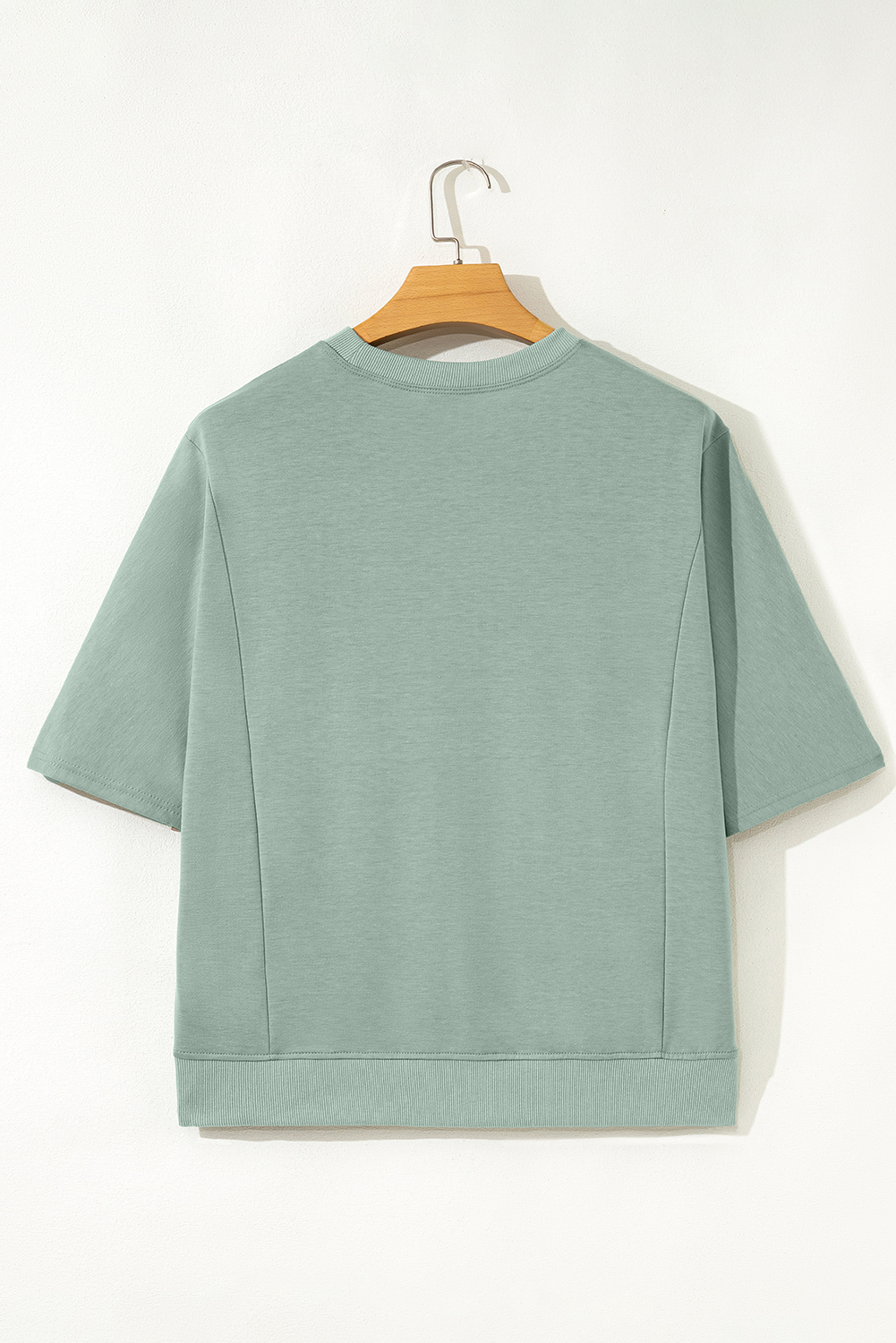 Clearly Aqua Floral Patched Half Sleeve Tunic Top Item image 4