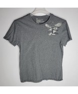 American Eagle Mens Shirt Medium Gray Graphic Print Top AE Short Sleeve ... - $13.98