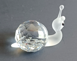 Swarovski Silver Crystal Snail Figurine in Original Box # 7648 NR 30 - £35.61 GBP
