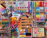 Cotton Artists Desk Paints Painting Watercolors Brushes Fabric Print BTY... - $14.95