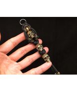 Custom 3 Skull Paracord Keychain, EDC Lanyard with Copper Beads - $45.99