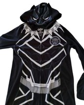 Black Panther Costume Boys Large (12-14) Pajamas Suit Zip Hood Marvel Avengers - $14.84