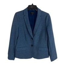 Talbots Womens Jacket Adult Size 10 Petites Blue Textured Button Long Sl... - $38.53