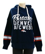 NFL Team Apparel Denver Broncos Blue Hooded Sweatshirt Hoodie Women&#39;s NWT - $65.99
