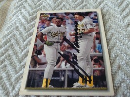 1991 Upper Deck # 640 Jose Canseco Hand Signed Only With R. Henderson - £35.25 GBP