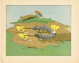 Disney Illustration Little Chicks Plowing with Horseshoe and Nails - $21.78