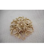 Vintage Sarah Coventry Estate Costume Brooch Pin Gold floral - $18.39