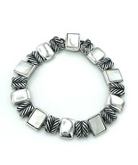 Premier Designs Silver Tone Mother Of Pearl Link Bracelet - £17.45 GBP