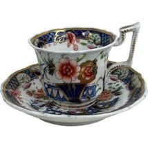 Antique 19th Century Gaudy Welsh Irostone Imari English Tea Cup &amp; Saucer... - £56.05 GBP