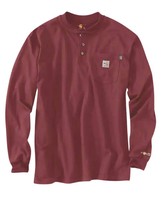 Carhartt men&#39;s force cotton long sleeve t-shirt in Dark Barn Red - size S - £53.97 GBP