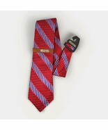NWT Michael MICHAEL KORS 100% SILK Classic Striped Neck Tie Red Pink Blu... - $27.73 CAD