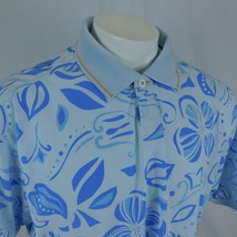 Tommy Bahama Relax Men Blue Polo Golf Shirt Flower Print Sz XL - £25.79 GBP