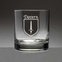 Davern Irish Coat of Arms Tumbler Glasses - Set of 4 (Sand Etched) - £53.60 GBP
