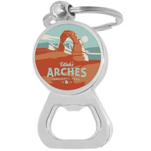 Arches National Park Bottle Opener Keychain - Metal Beer Bar Tool Key Ring - £8.66 GBP