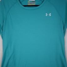 Under Armour Heat Gear Semi Fitted TShirt M Blue Lightweight Athletic Wo... - $10.87