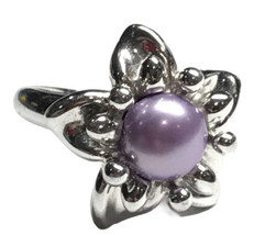 Honora Cultured Pearl 9.5mm Button Sterling Flower Ring Size 9.5 - £55.94 GBP