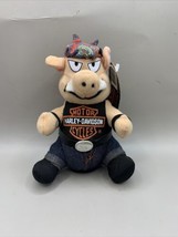 Harley Davidson Play By Play Vintage 1993 Biker Pig Plush Stuffed Animal 6.5&quot;T - £8.96 GBP