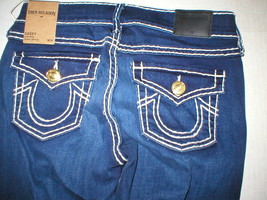 New Womens True Religion Brand Jeans Skinny Blue 24 NWT USA Super T Casey White  - £536.45 GBP
