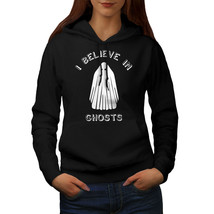 Wellcoda Believe In Ghosts Womens Hoodie, Scary Funny Casual Hooded Sweatshirt - £28.39 GBP