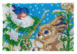 Rabbit and Bird Rug Latch Hooking Kit (81x61cm) - £55.94 GBP