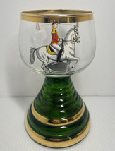 Vintage Roemer musical Wine Glass Green Beehive Stem Music Box Austria Elegant - £25.82 GBP