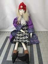 Maude Finkle Doll Eccentric Lady Red Purple 24 Inch Stuffed - $19.95