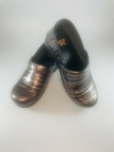 Dansko XP Mettalic Stripe Leather Comfort professional mules Clogs 38 - £33.15 GBP