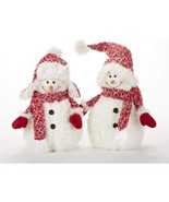 Delton 11 Inches Christmas Fluff Snowman Stump, Set of 2, 16&quot; - £31.38 GBP